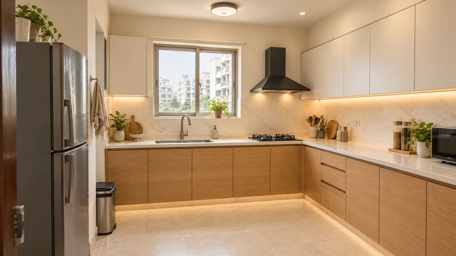 Kitchen in Delhi after the transformation